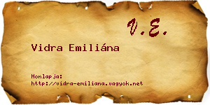 Vidra Emiliána névjegykártya